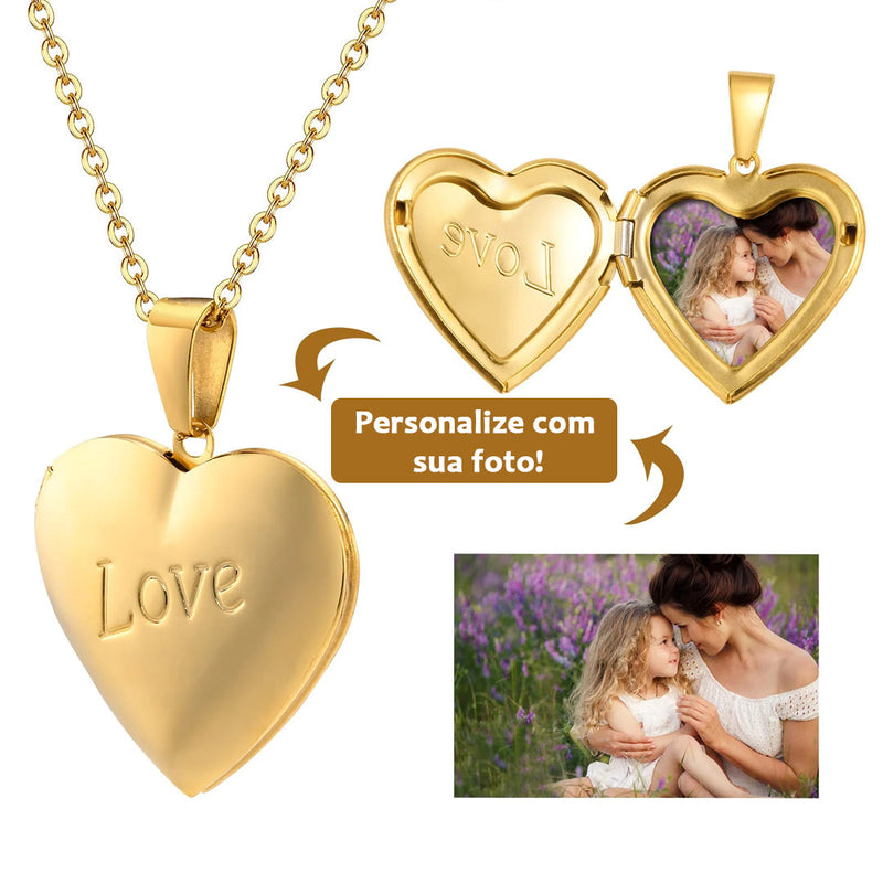 Relicário Love com Foto Personalizada