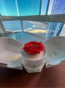 Caixa com Rosa Eterna & Colar Coração Personalizado