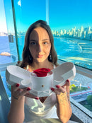 Caixa com Rosa Eterna & Colar Coração Personalizado