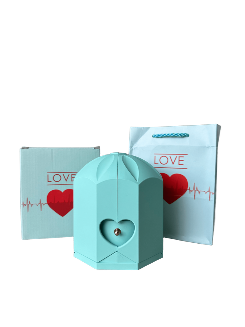 Caixa com Rosa Eterna & Colar Gota Personalizado - Para Minha Mãe