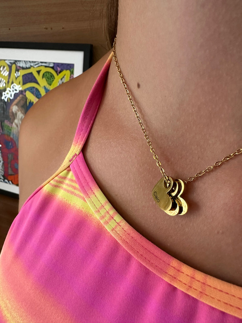 Colar de Corações Amor Eterno