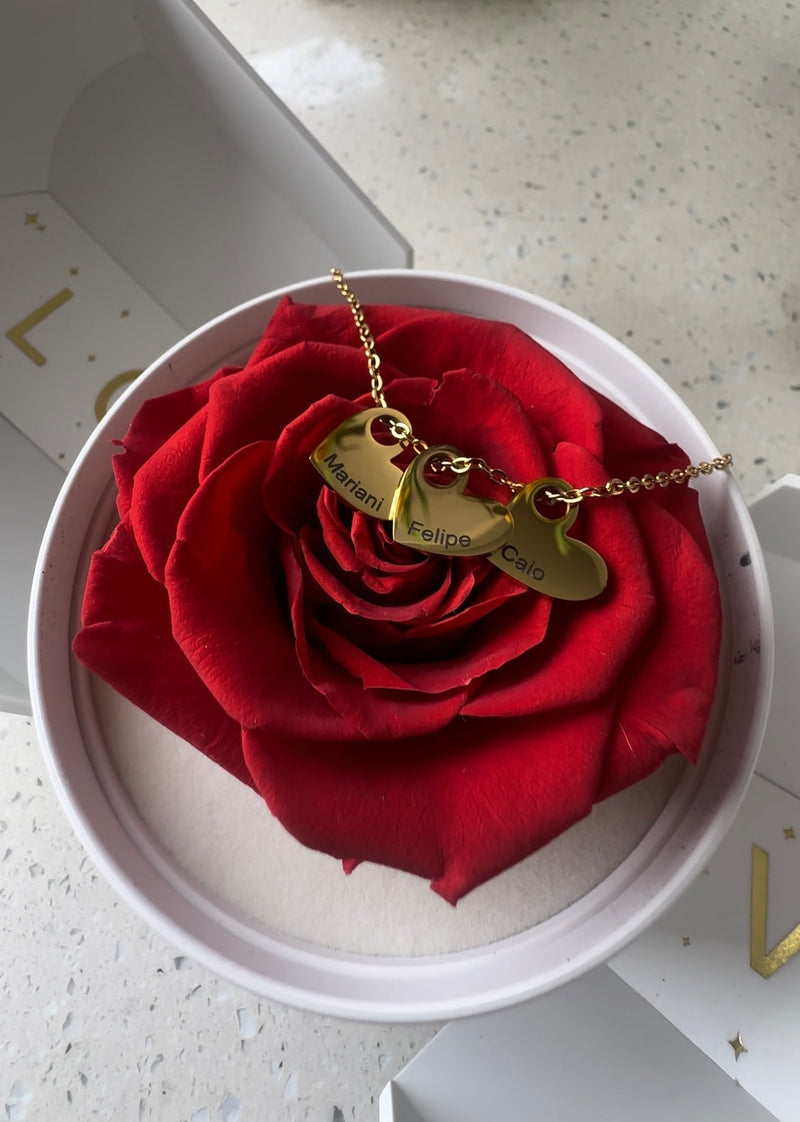 Colar de Corações Amor Eterno