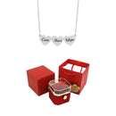 Caixa Rotativa com Rosa Eterna & Colar Coração Gravado com Nomes