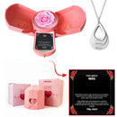 Caixa com Rosa Eterna & Colar Gota Personalizado - Para Minha Mãe