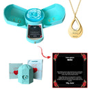 Caixa com Rosa Eterna & Colar Gota Personalizado - Para Minha Mãe