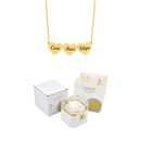 Caixa Rotativa com Rosa Eterna & Colar Coração Gravado com Nomes