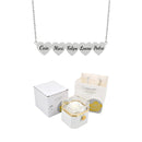 Caixa Rotativa com Rosa Eterna & Colar Coração Gravado com Nomes